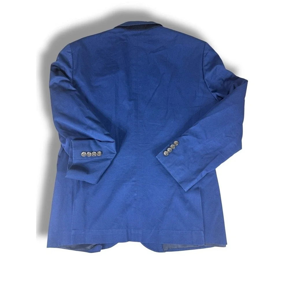 J Crew Ludlow Blazer Mens 40R Blue Italian Cotton Sport Coat LARUSMANI‎ Fabric